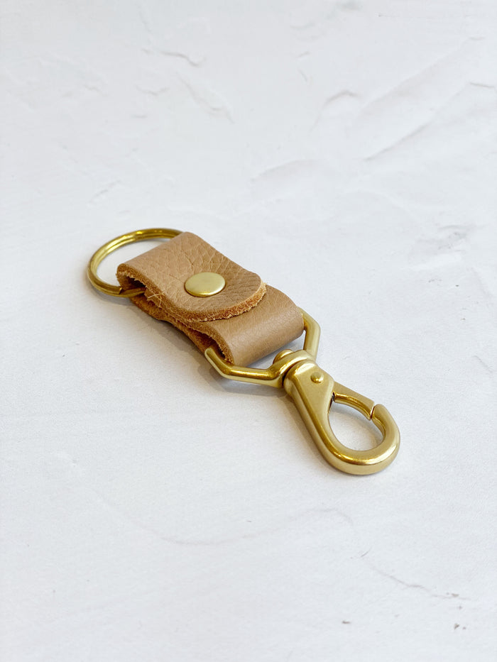 Tan Leather keychain