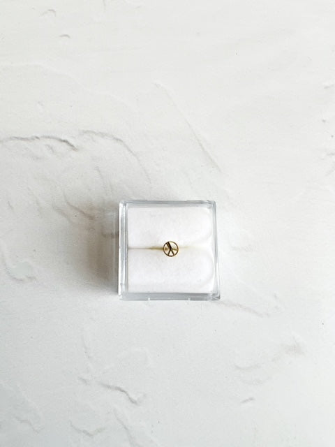 Solid 14k Gold Peace Stud